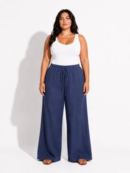 Backup Studio - Navy Blue Linen Pants
