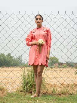 Rasra Mai - Kaii Pink Printed Short Dress
