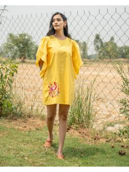 Rasra Mai - Ahannaa Yellow Printed Short Dress
