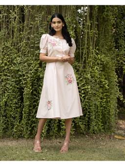 Rasra Mai - Taisha Pink Printed Midi Dress