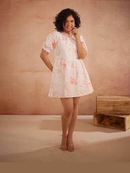 Rasra Mai - Anyaa Multicolor Printed Shell Short Dress