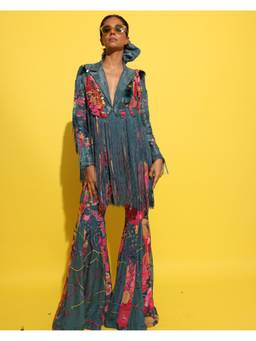 Rishi & Vibhuti - Jhilmil senorita Blue Jacket with Pant
