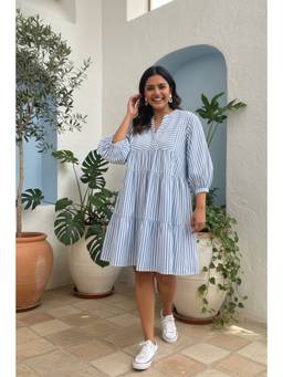 Safeera - Blue The Santorini Stripes Dress