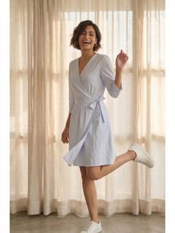Safeera - Blue Cloudlight Wrap Dress