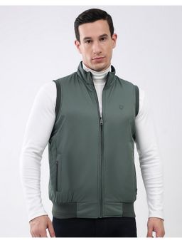Monte Carlo - Green Men's High Neck Sleeveless Jacket