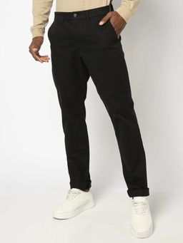 GAP - Men's Cotton Solid Slim Fit Black Trouser