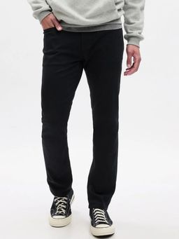 GAP - Men's Solid Slim Fit Black Trouser