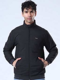 SPIRIT - Men's Black Solid High Neck Full Sleeve Jacket