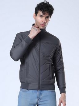 SPIRIT - Men's Grey High Neck Full Sleeve Jacket