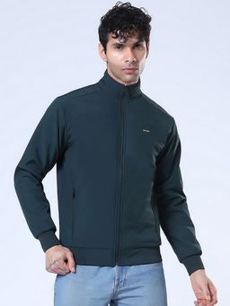 SPIRIT - Men's Teal Solid High Neck Full Sleeve Jacket