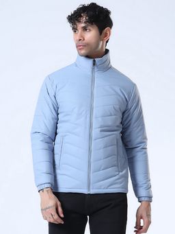 SPIRIT - Men's Blue Solid High Neck Jacket