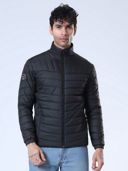 SPIRIT - Men's Black Solid High Neck Jacket