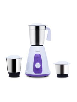 Wonderchef - Tivoli Mixer Grinder With 3 Stainless Steel Jars, 500 W, White & Purple