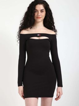 Tommy Hilfiger - Viscose Off-Shoulder Neck Bodycon Dress