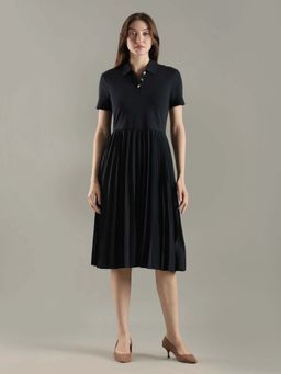 Tommy Hilfiger - Polyester Polo Collar Midi Dress