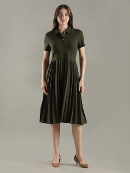 Tommy Hilfiger - Polyester Polo Collar Midi Dress