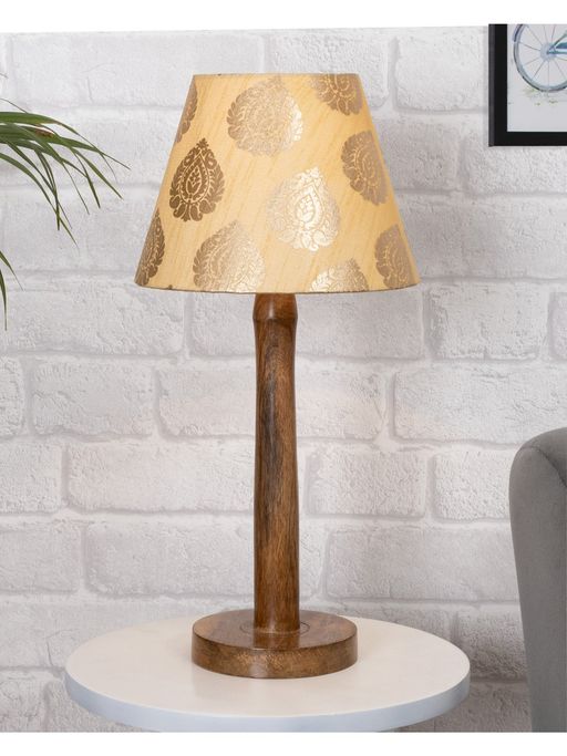 Homesake Table Lamp Wood Nordic Stick Gold Leaf