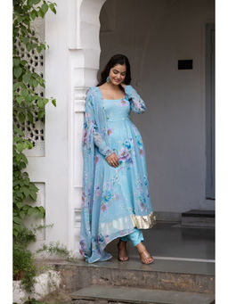 PEHNO'SA - Kanchan Anarkali Kurta with Pant & Dupatta (Set of 3)