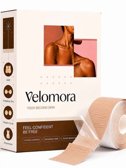 Velomora - Double Sided Boob Tape - Waterproof, Strong Hold Body Tape (Nude)