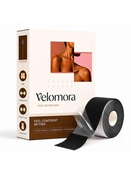 Velomora - Double Sided Boob Tape - Waterproof, Strong Hold Body Tape (Black)