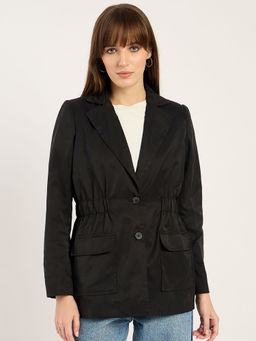 Femmella - Women Black Solid Blazer