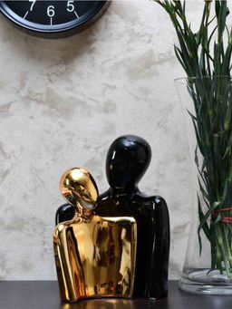 At Home by Nilkamal - Bust Couple Showpiece Black & Gold