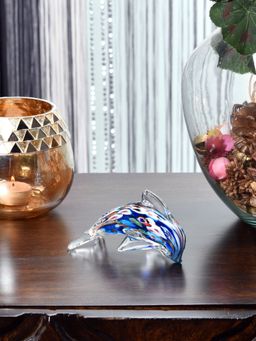 At Home by Nilkamal - Dolphin Showpiece Blue