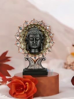At Home by Nilkamal - Buddha Face On Tree Showpiece Multi Color