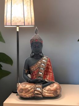 At Home by Nilkamal - Dhyana Sitting Buddha Showpiece Multi Color