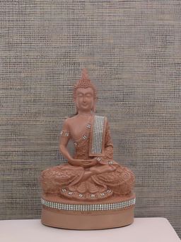 At Home by Nilkamal - Dhyana Buddha Showpiece Brown