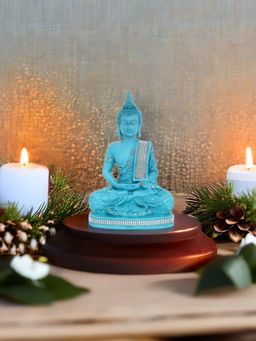 At Home by Nilkamal - Buddha Dhyana Showpiece Blue