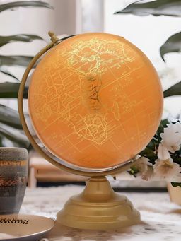 At Home by Nilkamal - Atlas World Globe Mustard & Gold