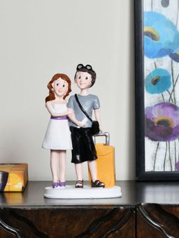 At Home by Nilkamal - Couple Travellers Showpiece Multi Color