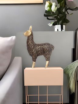 At Home by Nilkamal - Standing Lama Showpiece Gold & Brown