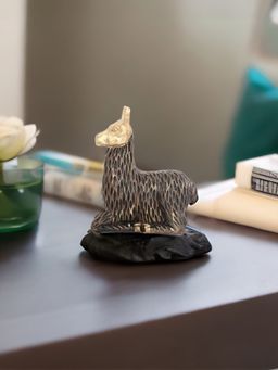 At Home by Nilkamal - Sitting Lama Showpiece Gold & Brown