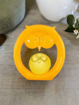 At Home by Nilkamal - Owl & Baby Showpiece Mustard & Gold