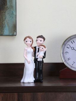 At Home by Nilkamal - Couple Holding Kid Showpiece Multi Color