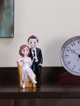 At Home by Nilkamal - Sitting Couple Showpiece Multi Color