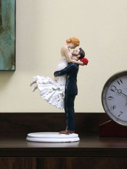 At Home by Nilkamal - Man Lifting Lady Showpiece Multi Color