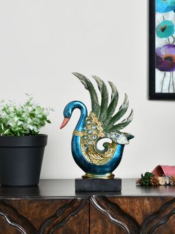 At Home by Nilkamal - Swan Showpiece Blue