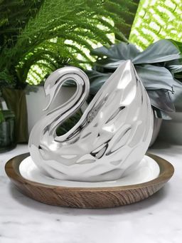 At Home by Nilkamal - Swan Showpiece Silver