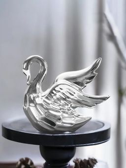 At Home by Nilkamal - Swan Wings Showpiece Silver