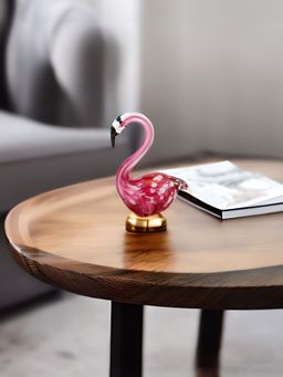 At Home by Nilkamal - Flamingo Glass Showpiece - Purple