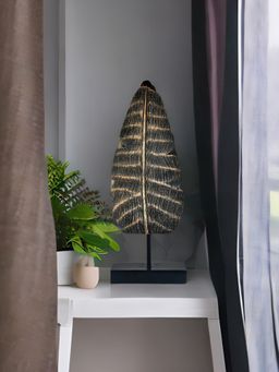 At Home by Nilkamal - Leafy with Stand Showpiece Brown & Beige
