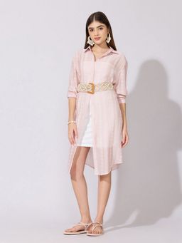 SHOWOFF - Women Floral Pink Shirt Midi Dress