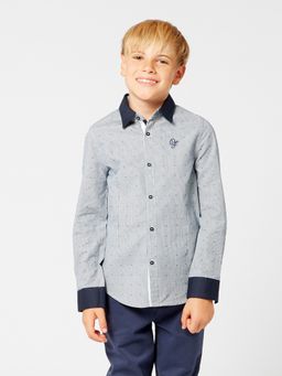 One Friday - Navy Blue Checks Shirt