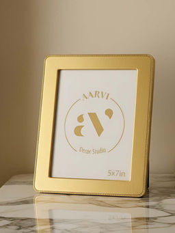 Aarvi Decor - Metal Grace Tabletop Decorative Photo Frame For Home Gold 5 X 7 Inches
