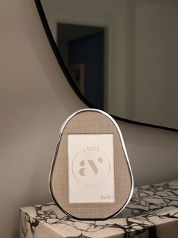 Aarvi Decor - Urban Faux Leather Tabletop Decorative Photo Frame For Home Beige 5 X 7 Inches