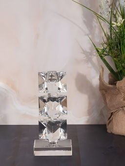 Aarvi Decor - Transparent Prismatic Glow Candle Holder
