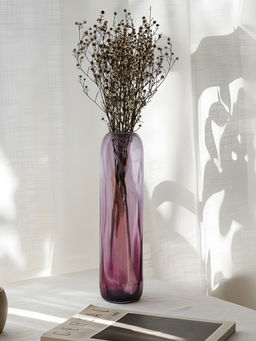 Aarvi Decor - Rose Grandeur Transparent Pink Glass Vase